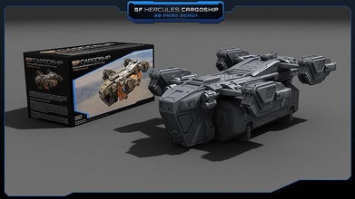 sf hercules cargoship - 3d print model vehicle military aircraft airplane transport ship transportation cargo container spaceship formlab games toys 3d print model - Mito3D