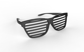 tons a moda óculos de grau sol isolado retro arte plástico acessório roupas vintage o desgaste beleza olho 3d print model - Mito3D