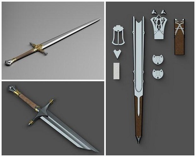 gölge Mordor Kılıçlar kın 3d yazdırılabilir Kral yüzükler kılıç kısas Tolkien kendin yap hobi 3d print model - Mito3D