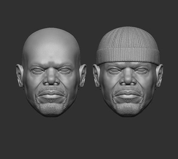 shaft samuel jackson - headsculpt action figures toy toys games character printable game 3dprint movie 3d print model - Mito3D
