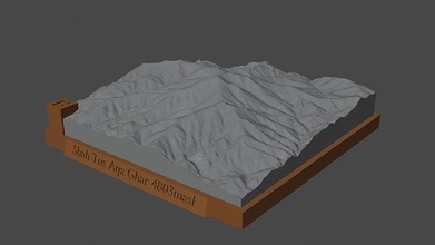 Şah tus aka ghar dağ manzara yanardağ arazi çevre doğa fotogrametri yükseklik dem Bilim 3d print model - Mito3D