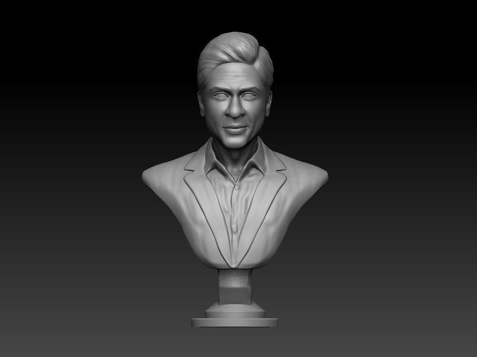 shahrukh khan célébrité de l'acteur art shah rukh bollywood hollywood le buste 3dprint 3dprinting d'impression la statue portrait sculpture sculptures 3D print model - Mito3D