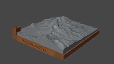 Shakangsham Berg Landschaft Vulkan Terrain Umgebung Natur Photogrammetrie Elevation Wissenschaft 3d print model - Mito3D