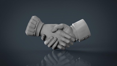 shake hands body bodyparts anatomy human art sculptures 3d print model - Mito3D