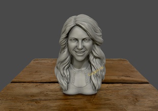 shakira 3d model sculpture people human face statue art sculptures singer 3dprint 3dmodel female 3d print model - Mito3D