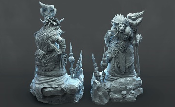 shaman orc miniature games-toys boardgame mage wizard monster sculpture skull undead games toys board 3d print model - Mito3D