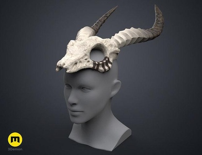 şaman kafatası boynuz rpg rol yapma Druid cadı totem büyü dnd hayvan animagus iksir doğa vahşi dünya vay oyun fantezi orman anime Sanat moda 3d print model - Mito3D