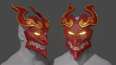 shan hai pergaminos jhin cosplay máscara jajaja liga leyendas juegos juguetes demonio 3d print model - Mito3D