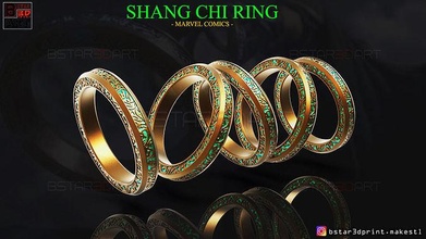 shang chi bague bracelet merveille bandes dessinées bijoux luxe or cosplay costume anneaux jouets shi légende jeux 3d print model - Mito3D
