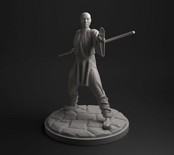 shaolin monk intended 3d printing buddhism buddhist miniature priest warrior china chinese figure statue figurine printable sculpture minis holy art sculptures 3d print model - Mito3D