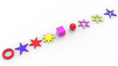 shapes 3d stampabile toro stella cubo cerchio forma sfera plastica colore giocattolo ornamento regalo pannello souvenir geometrico Giochi giocattoli gioco Accessori 3d print model - Mito3D