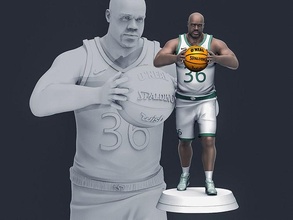 Shaquille neal 3d yazdırılabilir Basketbol nba spor keçi insan adam karakter şampiyonlar shaq sanat eseri dekor dekorasyon heykelcik rakamlar minyatürler Vesika büst heykel Sanat heykeller 3d print model - Mito3D