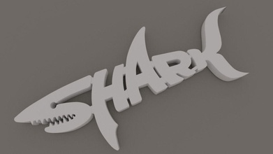 tiburón baratija llavero llave palabra arte señales logos 3d print model - Mito3D