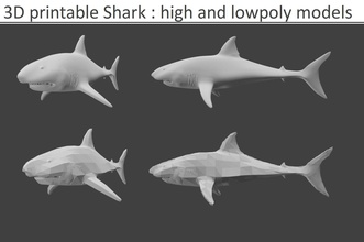 shark games-toys sea fish 3d printing 3dprinting lowpoly games toys 3d print model - Mito3D