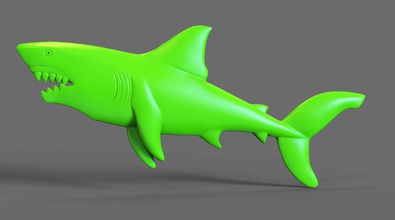 tiburón alivio pez horizontal ilustración animal mar río oceano colgante pendiente joyería joya 3d print model - Mito3D