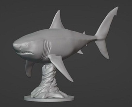 shark display megalodon animal toy art collectible games toys 3d print model - Mito3D