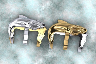 shark an open jaw of teeth buckle watch bracelet evil panerai belt jewelry bracelets 3d print model - Mito3D