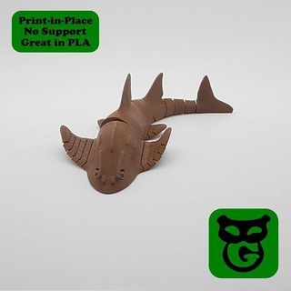 shark ray flexi flexi flexible articulated factory ocean sea realistic fish ray shark toy games toys games toys  3d print model - Mito3D