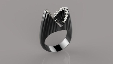 shark anello gioielli bocca di lusso moda il design oro argento 3d sale3dmodel originale industriale altri anelli 3d print model - Mito3D