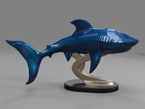 tiburón escultura of megalodon río mar pargo naturaleza anime pez oceano arte esculturas submarino nadar mapa luz animal ballena delfín animales 3d print model - Mito3D