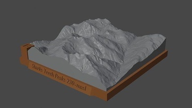 squali denti picchi montagna paesaggio vulcano terreno ambiente natura fotogrammetria elevazione dem scienza 3d print model - Mito3D