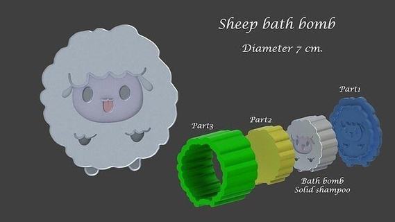 ovelha mofo banho bombear sólido xampu pressione casa banheiro 3d print model - Mito3D