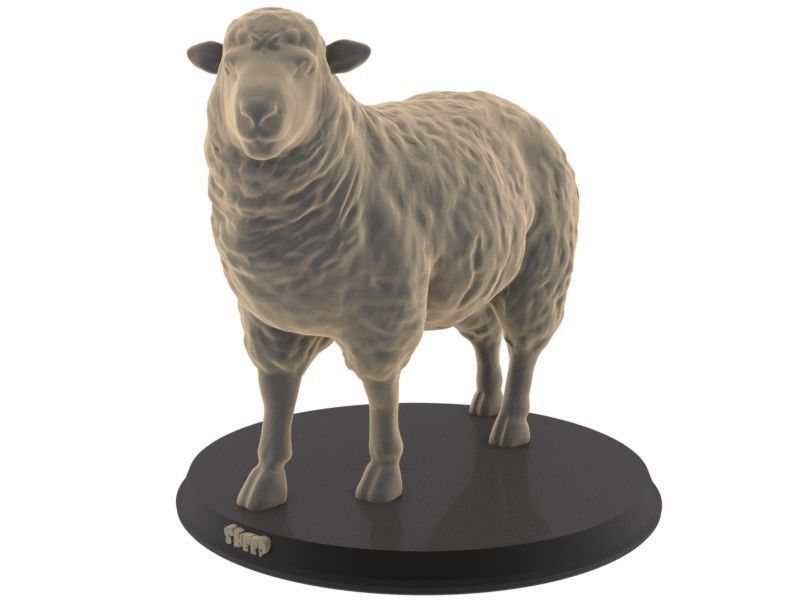 oveja imprimible granja cabra vaca lindo lanoso lana salvaje animal mamífero real realista naturaleza juguete juguetes estatua arte esculturas 3D print model - Mito3D