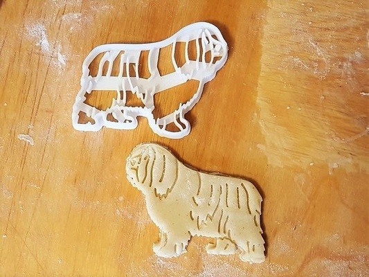 sheepdog cookie cutter v2 dog animal lowland polish protonik cookies biscuit gingerbread baked bakery baking kitchen dining house 3d print model - Mito3D