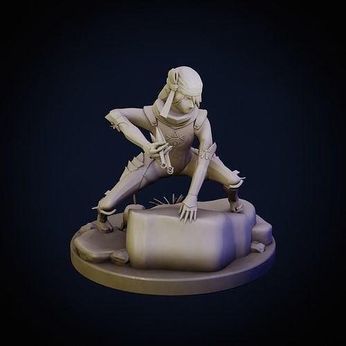 sheik ocarina of time 3d print model zelda link nintendo legend video game character statue figure ninja sheikah sculpture art sculptures games toys 3D print model - Mito3D