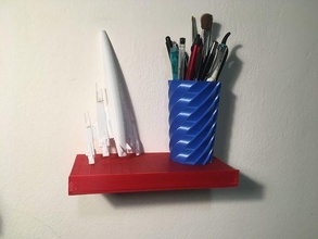 shelf secret drawer minimalist contemporary perspective art geometric architecture house accessories 3d print model - Mito3D