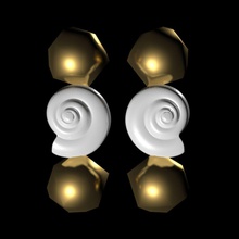 shell jóias brincos de cobre o google chrome abs 3d print model - Mito3D