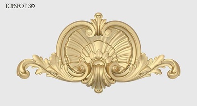 shell acanthus onlay carving carved baroque rococo interior design moulding finishes cnc classic furniture highpoly 3dprint antique ornate relief house decor 3d print model - Mito3D