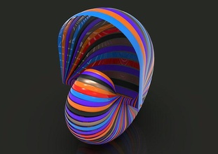 flujo conchas vistoso espiral cáscara decoración arquitectónico escultura decorativo menaje interior arquitectura arte matemático 3d print model - Mito3D