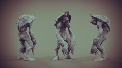 shelly gruppo of mostri conchiglia guerriero mostro fantasia scultura arte sculture 3d print model - Mito3D