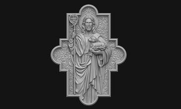 çoban çapraz isa i̇sa kuzu koyun tanrı katolik hıristiyan takı mücevher kolye madalyon cnc bas rahatlama kutsal namaz aziz süs dini din sanat heykeller 3d print model - Mito3D