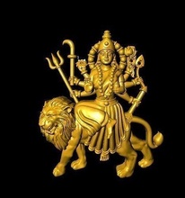 sherawali olho bhagwan durga terra leão murti ídolo arte estátua joalheria 3d print model - Mito3D
