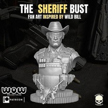 sheriff bust fan art inspired wild gi joe classified statue military pilot games toys 3d print model - Mito3D