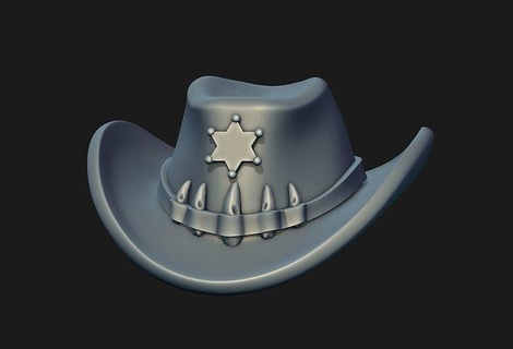 şerif şapka Giyim kılık değiştirme cadılar bayramı başlık sahne takım elbise üst çeşitli batı vahşi yazdırılabilir düşük poli moda 3d print model - Mito3D