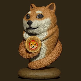 shiba inu animal personaje moneda cripto lindo digital perro dux ventilador pelaje asesino modelado estilizado arte dibujos animados esculturas 3d print model - Mito3D
