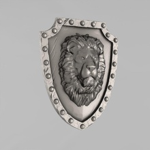 shield lion house knight crusader warrior armor battle carved medallions classical traditional decor decoration wall architectural ornament cornce fronton decorate details other 3d print model - Mito3D