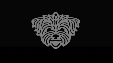 shih tzu colgante pendiente perro cadena arte cabeza diseño símbolo moderno joyería joya colgantes 3d print model - Mito3D