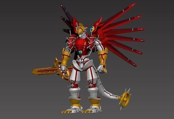 shinegreymon 3d printable figure digimon statue 3dprint sculpture exclusive toy game anime art sculptures 3d print model - Mito3D