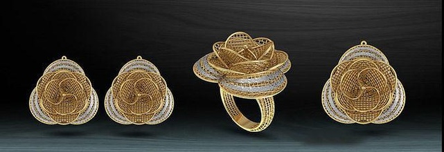 shining rose electro-fusion fashion ring gold prinable jewel jewelery jewellery engagement beauty art solitare ready apperal work turky turkish italy italian jewelry rings 3d print model - Mito3D