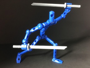 shinobi blade modibot hobby-diy action figure character stopmotion poseable modular diy ninja warrior hobby other 3d print model - Mito3D