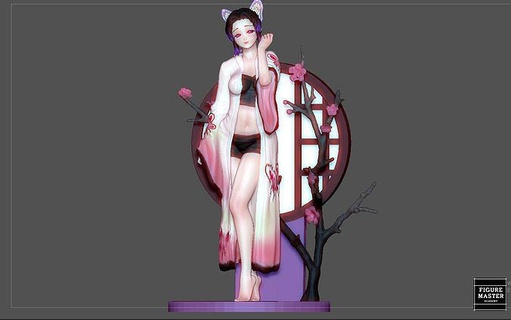 Shinobu demônio assassino Kimetsu yaiba 3d impressão modelo Nezuko arte esculturas 3d print model - Mito3D