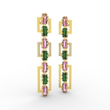 brilhante brinco de baguete jóias jóia brincos brilhantes 3d print model - Mito3D
