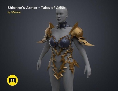 shionne armor - tale aries vymer imeris daymore renan maiden sniper dahna alphen hootle cosplay magic princess anime rinwell videogame video game fairy wizard magician fashion 3d print model - Mito3D