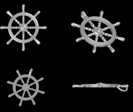 navire roue pendentif ancre mer océan bijoux or 39 argent voile l'eau capitaine voilier marin corde pendentifs 3d print model - Mito3D