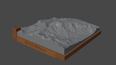shir kuh berg landschaft vulkan terrain umgebung natur photogrammetrie elevation wissenschaft 3d print model - Mito3D