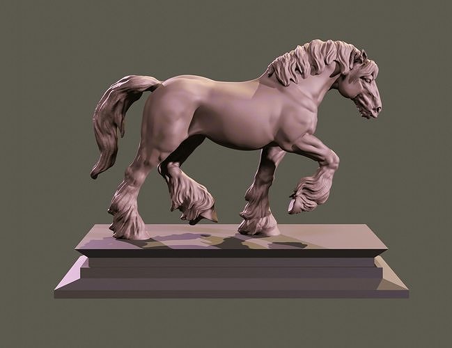 comté cheval 3d impression modèle trait Brouillon statue sculpture 3dprintable animal 3dprint art highpoly miniatures décor monter sculptures 3D print model - Mito3D